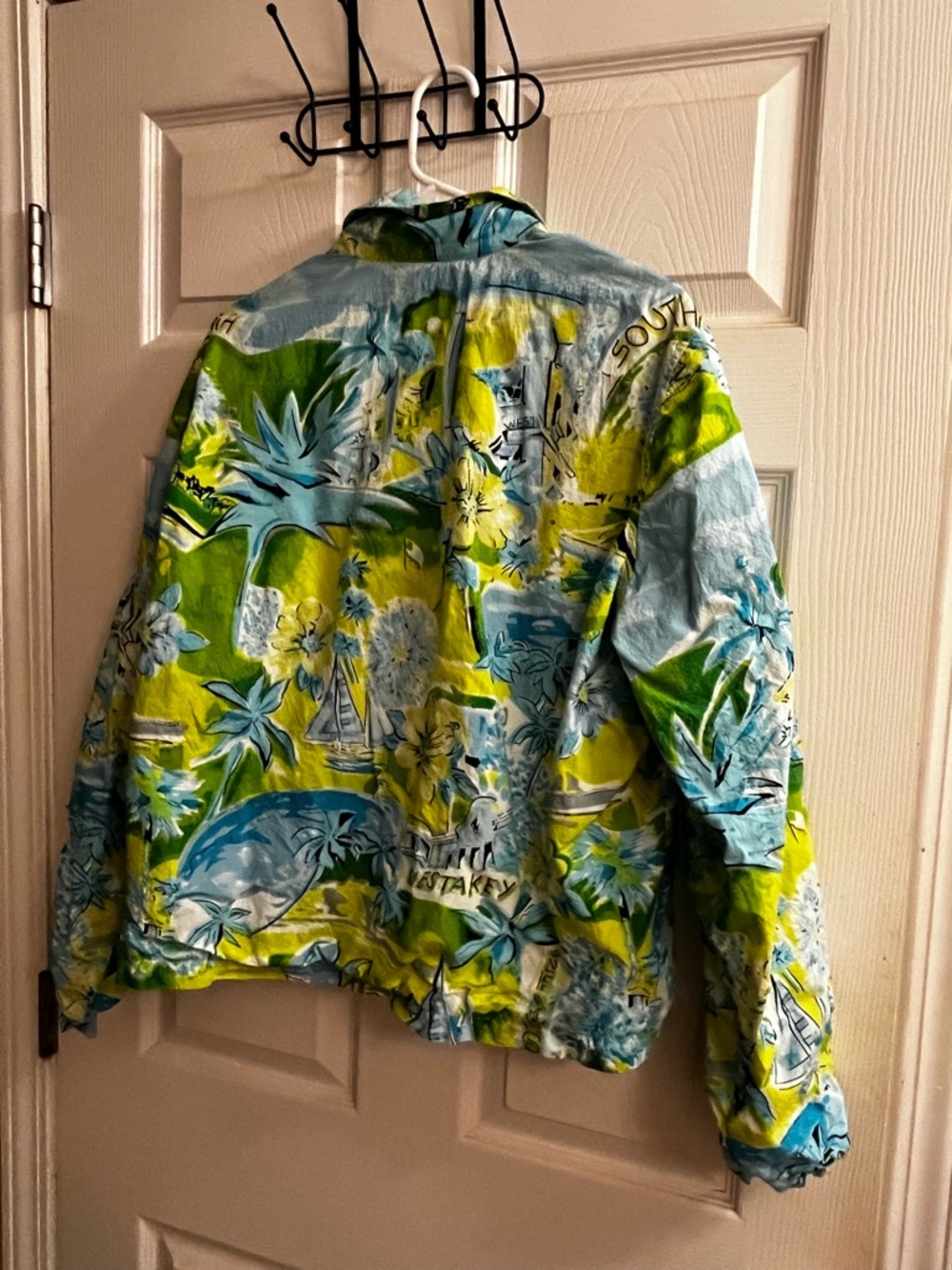 CARRIE ALLEN ~ COSMIC BLUE BEACH SCENIC SKETCH JACKET ~ XL - Picture 13 of 15